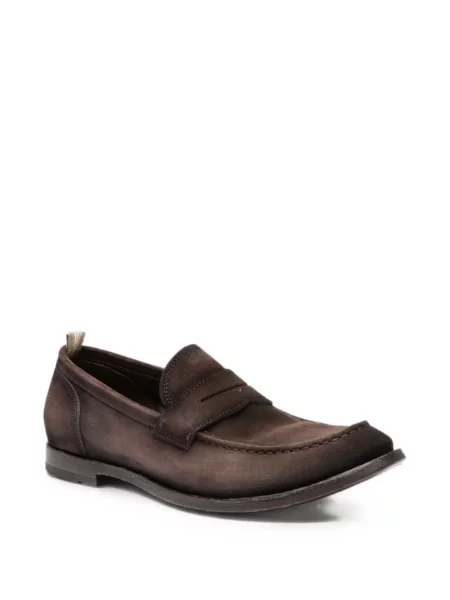 Pantofi loafer Officine Creative din piele de căprioară maro