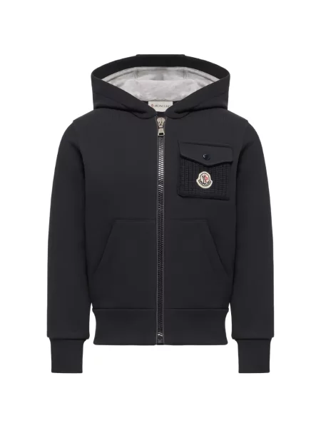 Dětska mikina s kapucí Moncler Enfant modrá