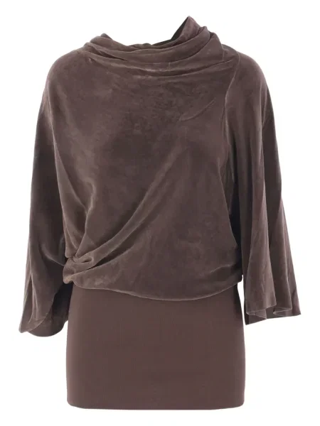 Bluzka Rick Owens drapowana brązowa