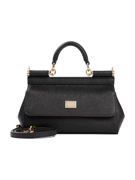 Torebka Dolce And Gabbana skórzana elegancka czarna