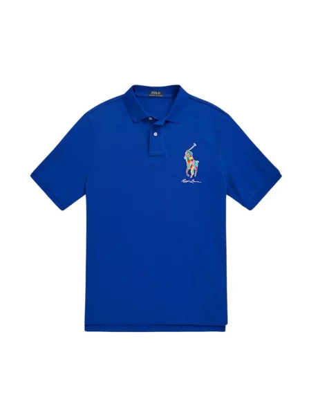 Koszulka polo o kroju classic fit z wyhaftowanym logo Polo Ralph Lauren niebieskie