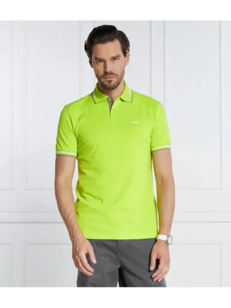 BOSS GREEN Polo Paul Curved | stretch verde