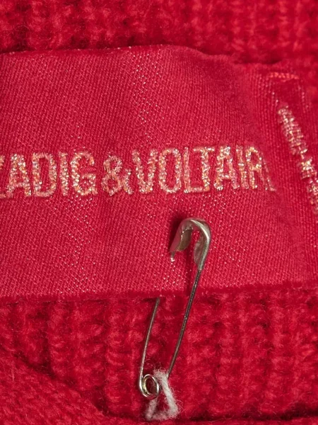 Пуловер Zadig&voltaire с връзки с дантела червено
