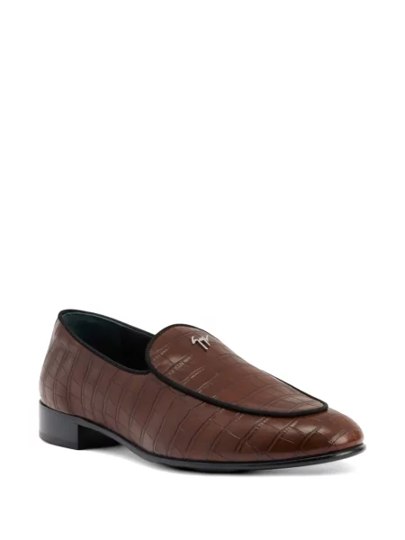 Pantofi loafer Giuseppe Zanotti cu autograf maro