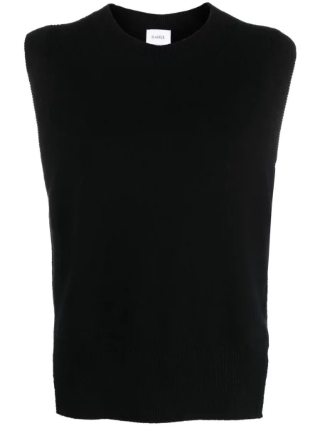 Top Barrie bez rękawów z kaszmiru czarny
