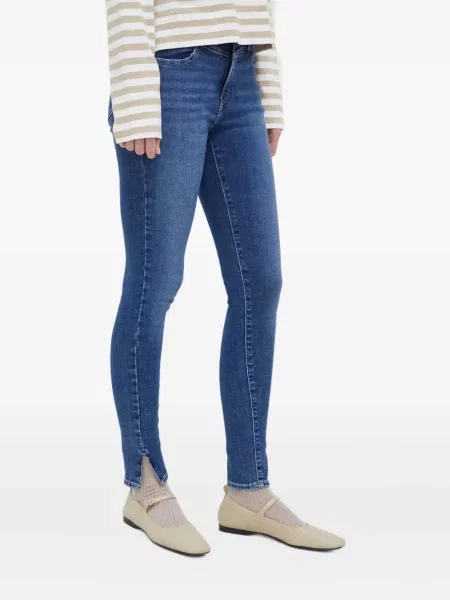 Ретро слаб дънки skinny fit Levi's® с разкъсвания синьо