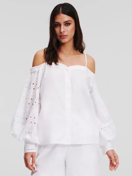 Вишита блуза Karl Lagerfeld біла