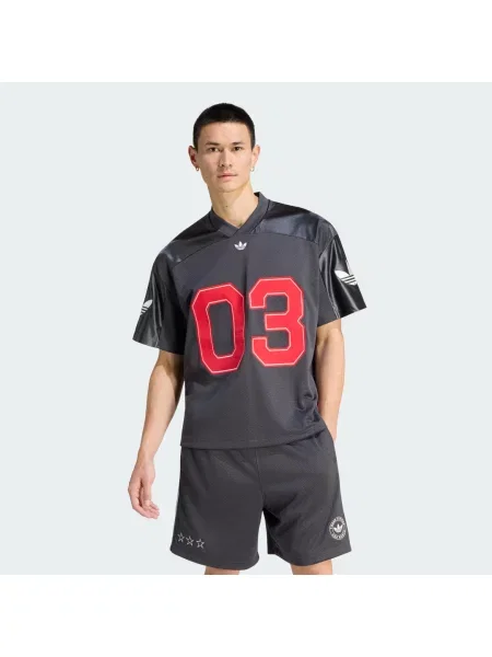 Adidas Originals Tričko Originals Football Jersey tmavě šedá / červená / bílá černé
