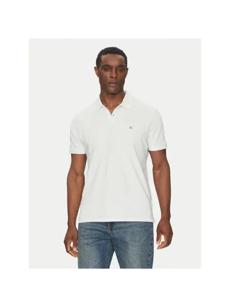 Calvin Klein Jeans Polo majica Regular Fit bela