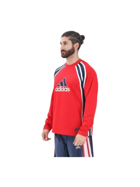 Adidas Originals longsleeve Warm-Up Top wzorzysty czerwony
