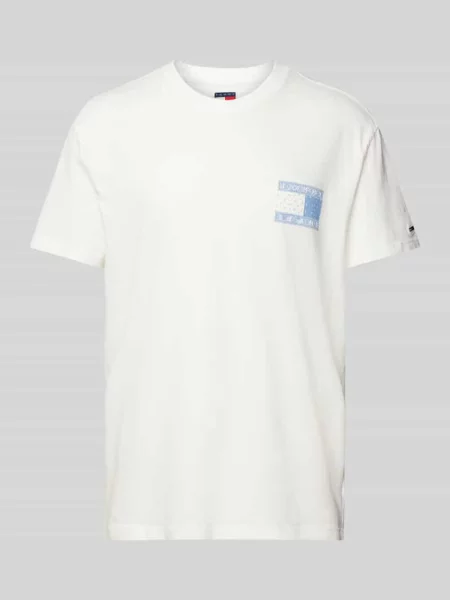 T-shirt o kroju regular fit z czystej bawełny Tommy Jeans biała