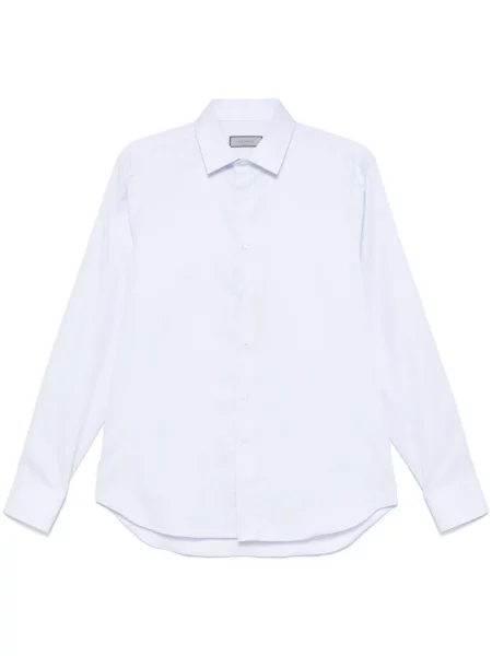 Cămașă Canali din țesătură twill albastru