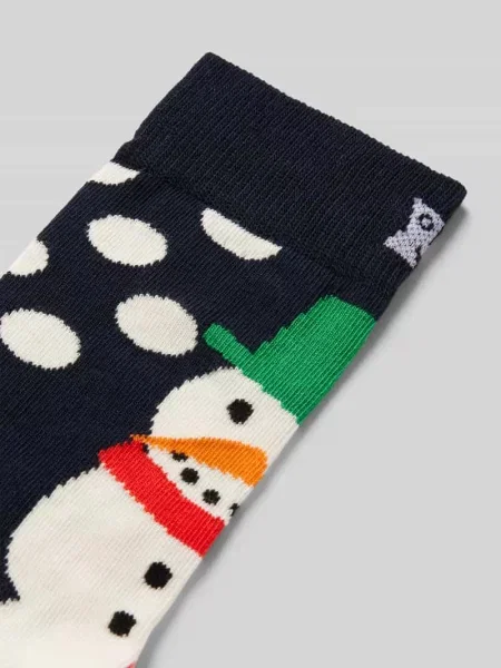 Skarpety o kroju regular fit z wyhaftowanym logo model ‘Jumbo’ Happy Socks granatowe