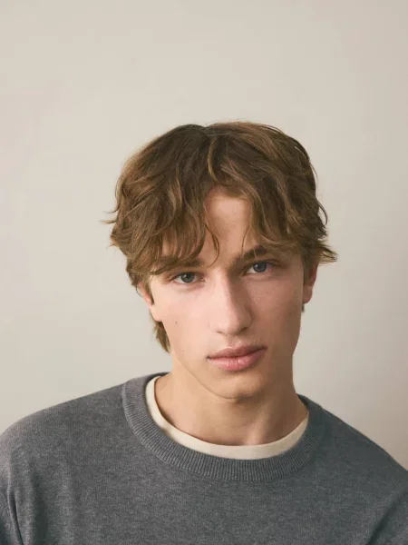 Sweter z bawełnianej dzianiny średni Teen L MANGO TEEN szary