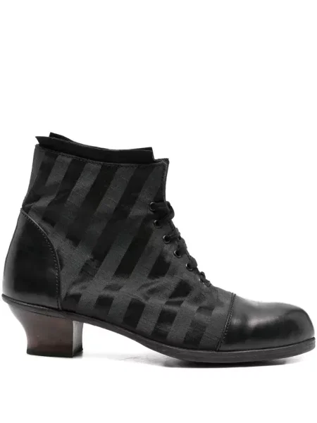 Botine Munoz Vrandecic cu șireturi cu dungi din dantelă negru
