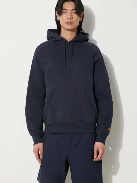 Geacă Carhartt Wip cu glugă albastru