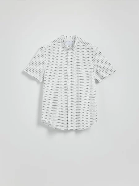 Reserved Cămașă slim fit cu guler înalt alb