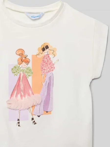 T-shirt z nadrukiem z motywem Mayoral biała