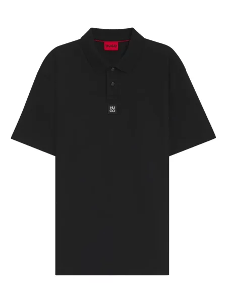Tricou polo Hugo cu autograf negru