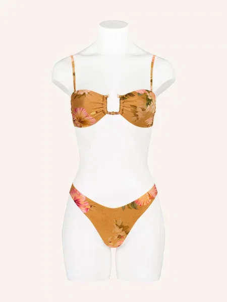 Zimmermann Bikini Bandeau Mahon Bamboo pink zielone