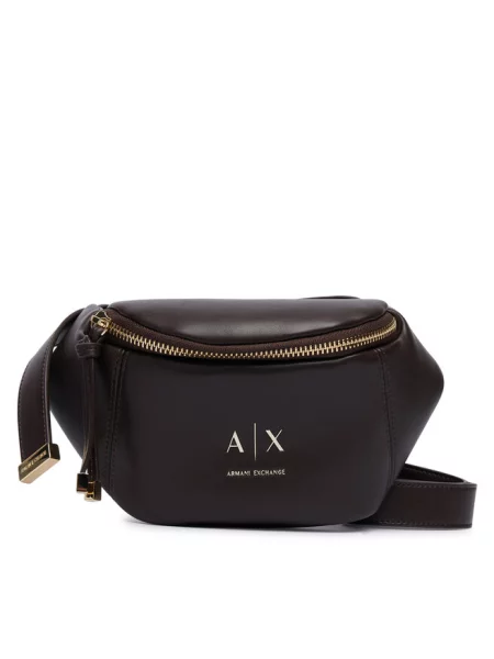 Armani Exchange nerka z imitacji skóry brązowa