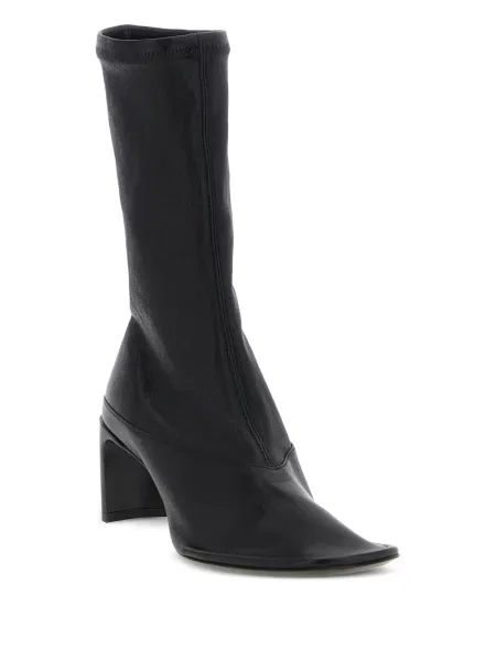 Kožené kotníkové boty Jil Sander černé