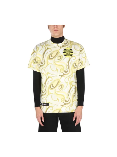 Koszulka Raf Simons z nadrukiem żółta