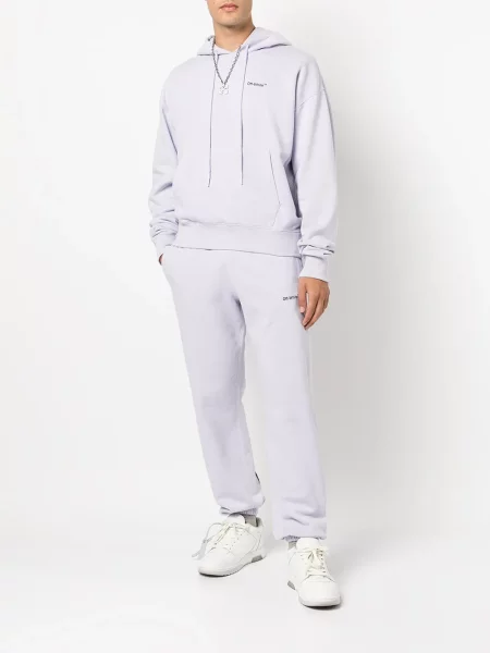 Raštuotas džemperis su gobtuvu Off-white balta
