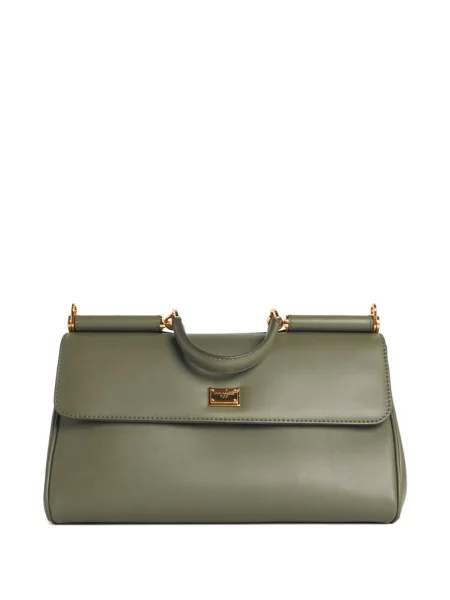 Geanta de piele Dolce & Gabbana Sicily din piele verde