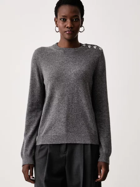 Zadig&Voltaire sweter kaszmirowy CARA szary