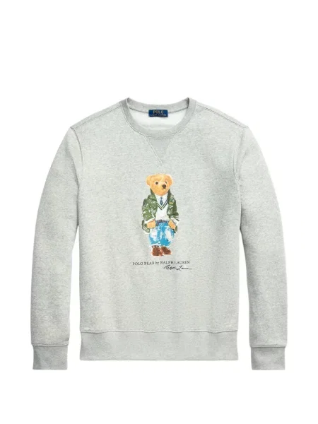 Tricou polo Polo Ralph Lauren cu glugă cu blană cu broderie roșu