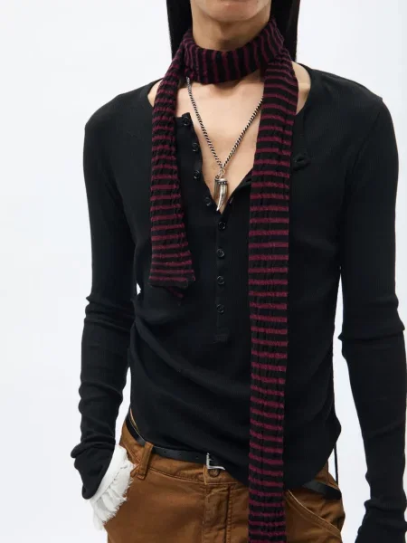 Fular Ann Demeulemeester tricotate roșu