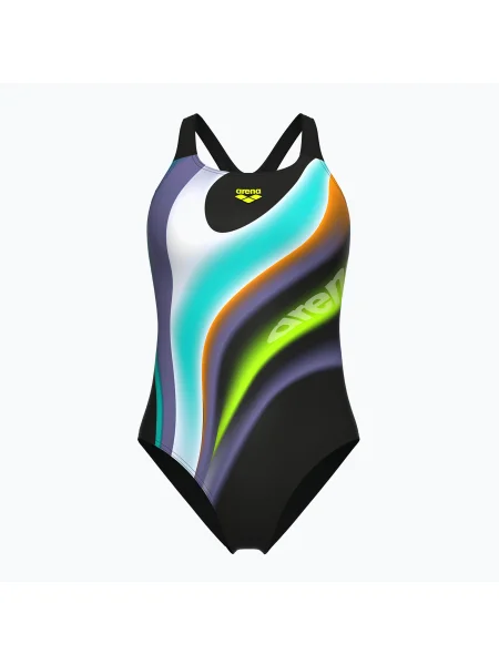 Costum de baie dintr-o singură piesă pentru femei arena Water Fluids Swim Pro Back black multi/black negru