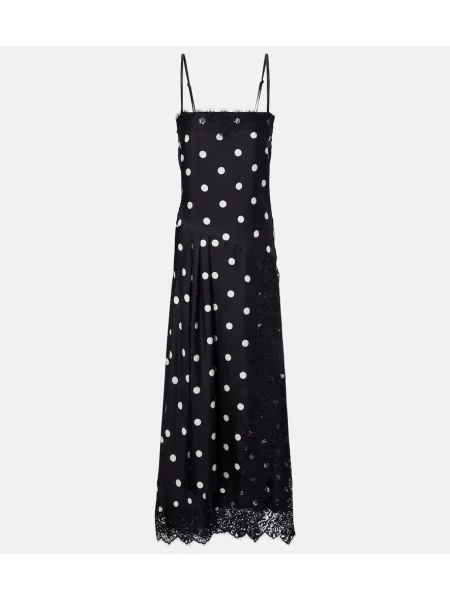 Rochie Sportmax de mătase cu buline de costum negru