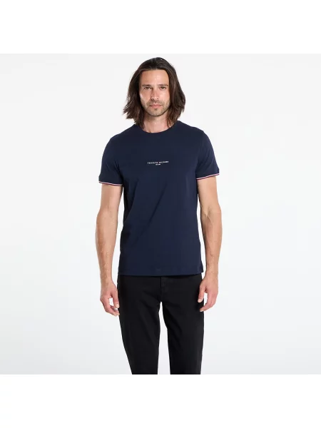 Tričko Tommy Hilfiger Tommy Logo Tipped Tee Blue L modré