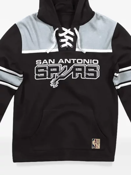 Hanorac cu glugă Mitchell & Ness din fleece negru