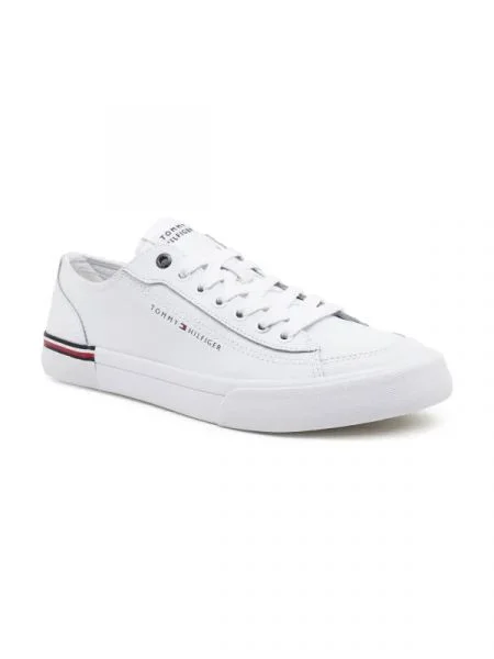 Tommy Hilfiger De piele sneakers alb