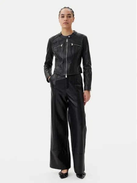 PINKO Geacă de piele Borderline Biker negru