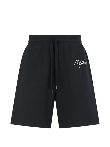 Pantaloni scurți Moschino cu autograf cu cordon negru