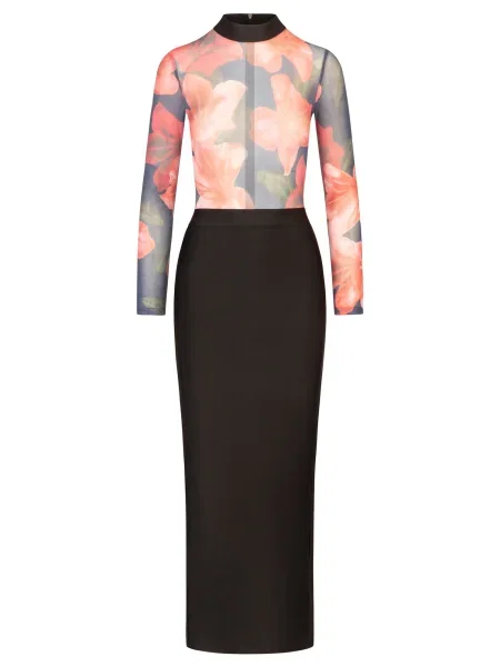 Kraimod Oprijeta obleka češnjevo rdeča črna