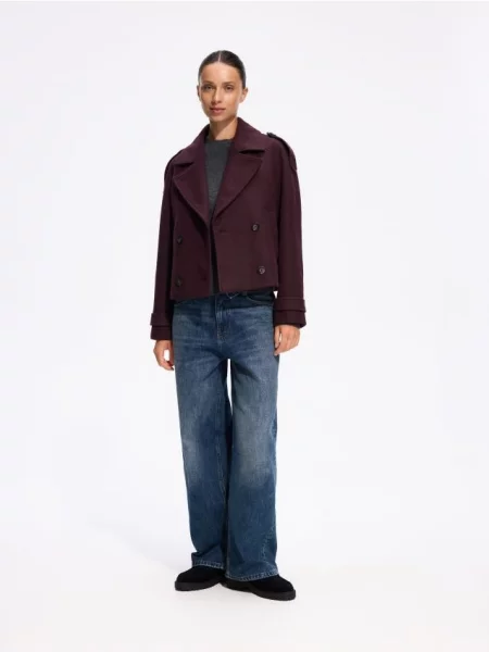 Reserved LADIES` OUTER JACKET bordo