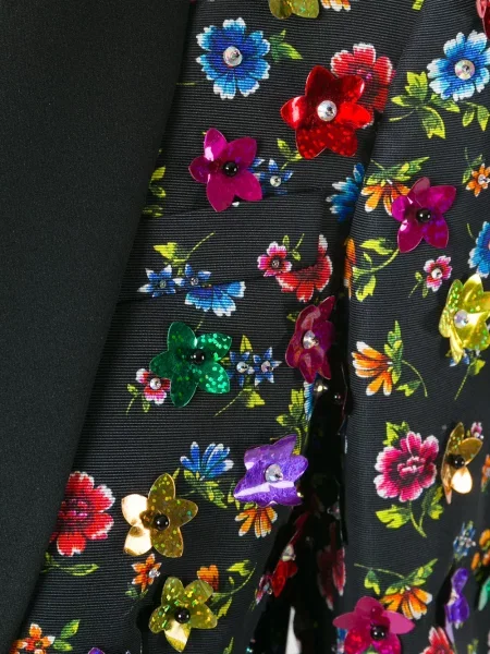 Sacou Moschino cu broderie cu model floral negru
