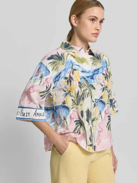 Bluzka koszulowa o kroju regular fit z mieszanka bawełny model EDITH' Vero Moda biała