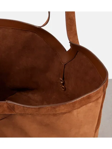 Geantă Saint Laurent din piele de căprioară maro
