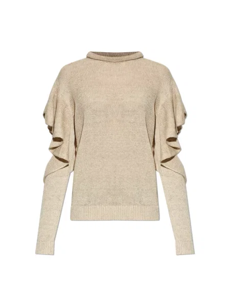 Lniany sweter Moschino beżowy