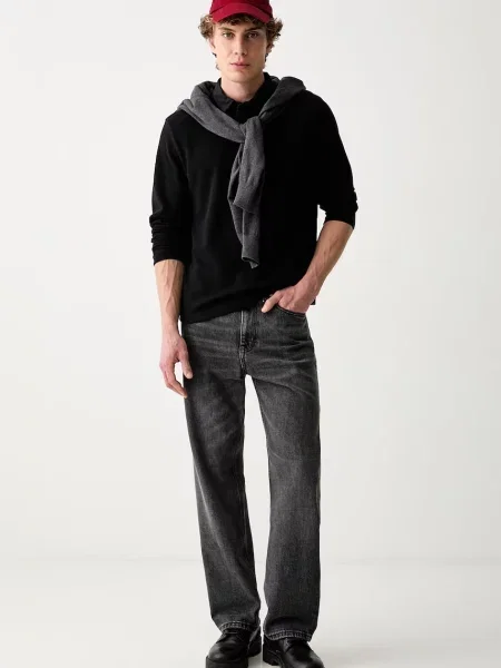 Tricou cu mânecă lungă Guess Jeans negru
