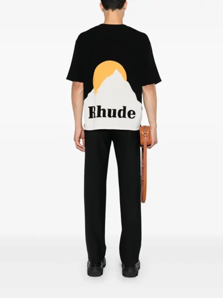 Megztas marškinėliai Rhude juoda