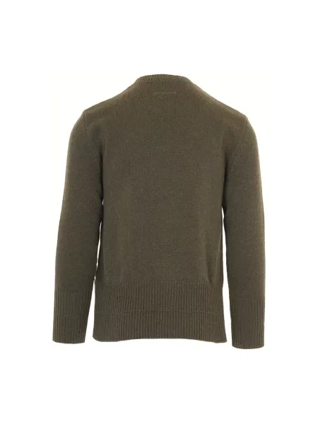 Sweter Mm6 Maison Margiela wełniany z logo zielony