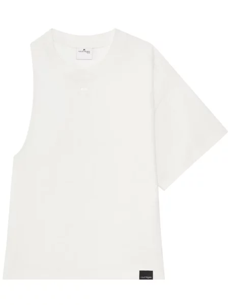 Tricou Courreges din jerseu alb