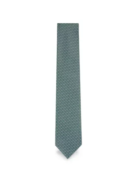 Cravată Brioni cu imprimeu geometric verde